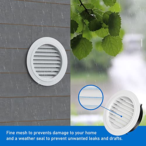 Hon&Guan 8'' Soffit Exhaust Vent, 8 Inch Round Wall Vent Cover for Bathroom Office Home (ø200mm) - Image 5