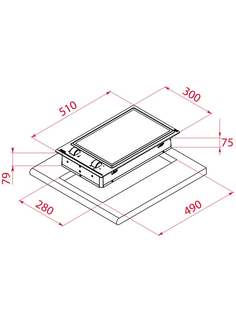 Teka YZC 32600 Modular Teppanyaki 30 cm hob with 2 cooking zones and cast iron grids - Made in Europe 112660000 - Image 2