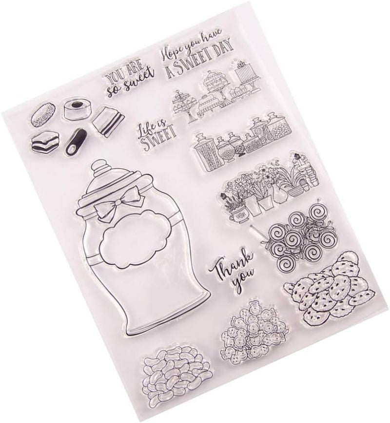 klarako Clear Silicone Stamps Cake Pattern Seal Blocks Clear Rubber Stamp for DIY Craft Scrapbooking Photo Album Card Making Decoration - Image 1