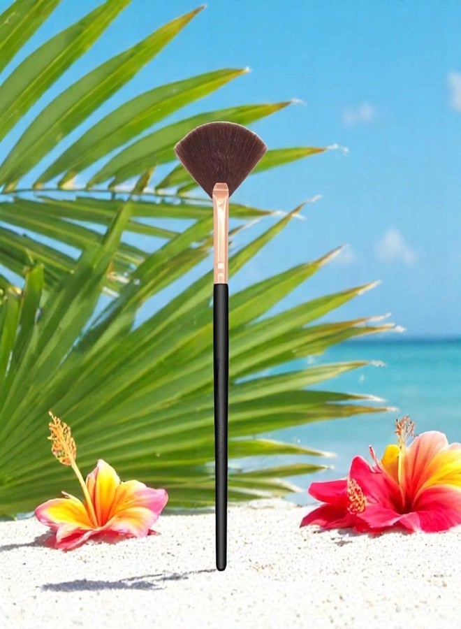 MESKIN Small Fan Shaped Makeup Brush - Precision Highlighter & Contouring Brush for Detailed Application (Pack of 1) - Image 2