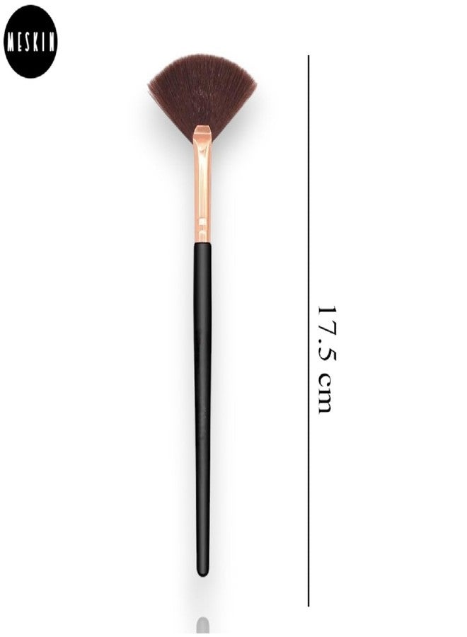 MESKIN Small Fan Shaped Makeup Brush - Precision Highlighter & Contouring Brush for Detailed Application (Pack of 1) - Image 5