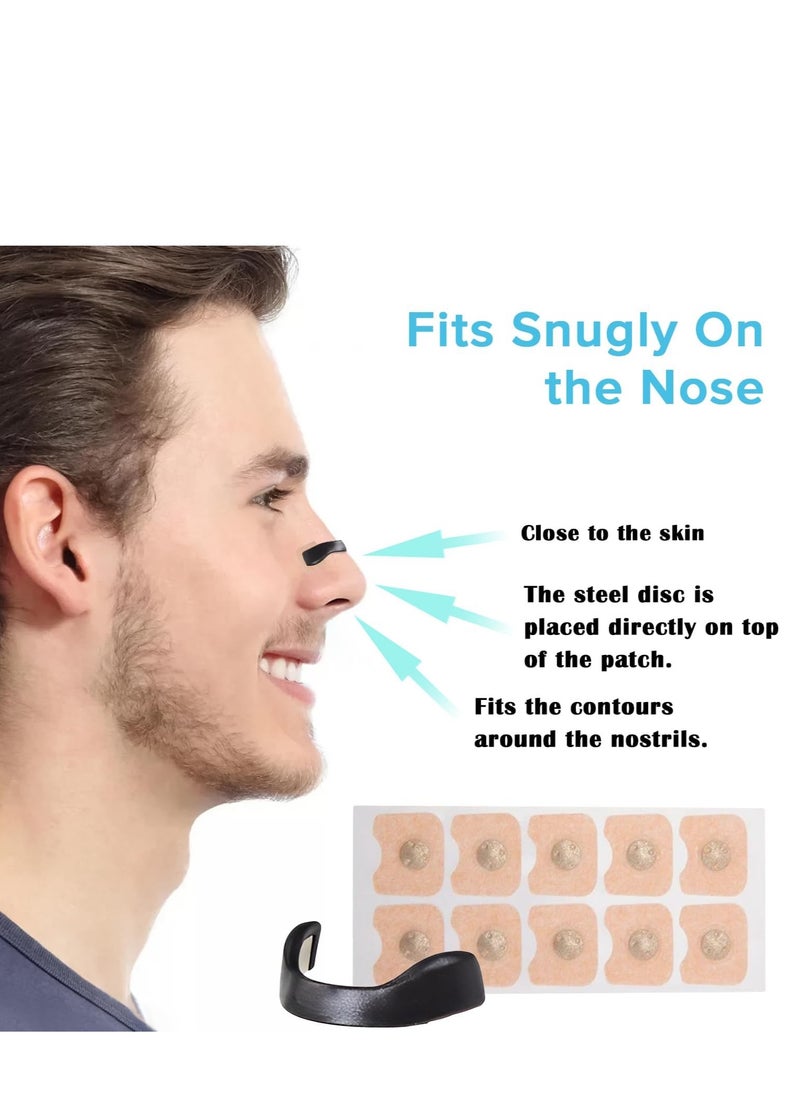 Generic - Nose Strips for Enhance Airflow (15 Pcs, Black) - Nose Magnet for Breathing, Relieve Snoring & Improve Sleep - Advanced Nasal Support for Better Breathing, Comfortable, Skin-Friendly & Sweat-Resistant - Image 1