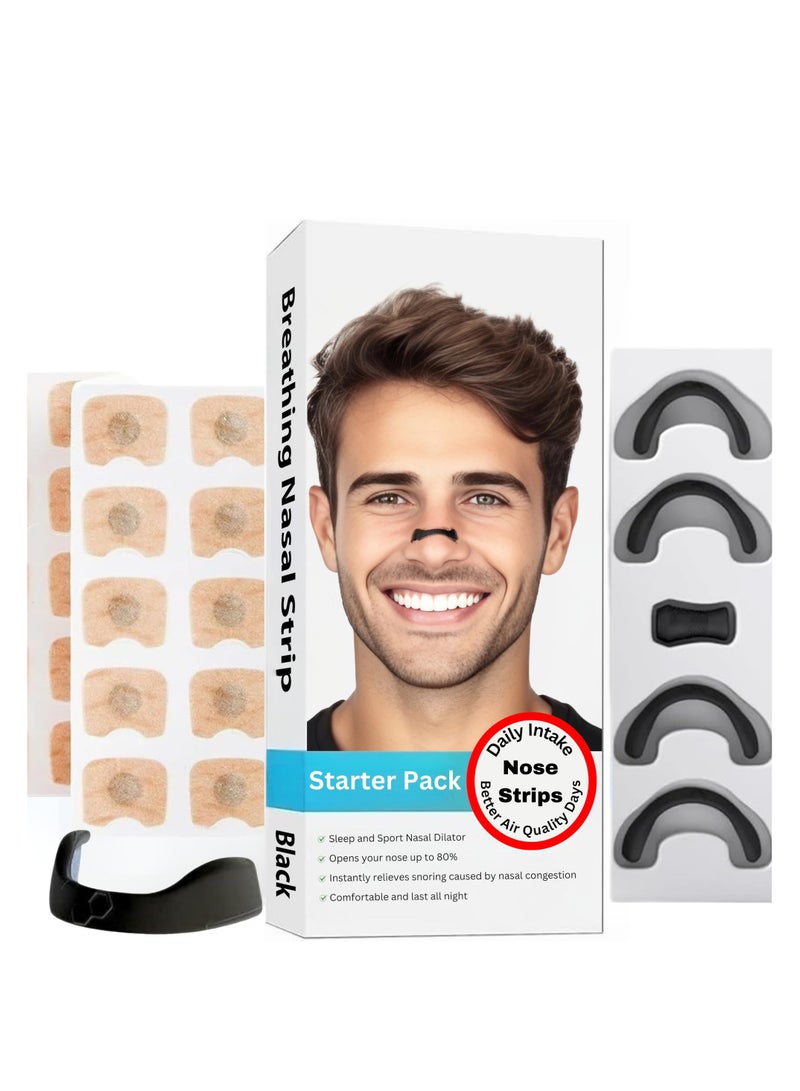 أيه بي جي شرائط أنف لتحسين تدفق الهواء - مغناطيس أنف للتنفس، وتخفيف الشخير وتحسين النوم - دعم أنفي متطور لتنفس أفضل، مريح، لطيف على البشرة ومقاوم للتعرق - Image 1