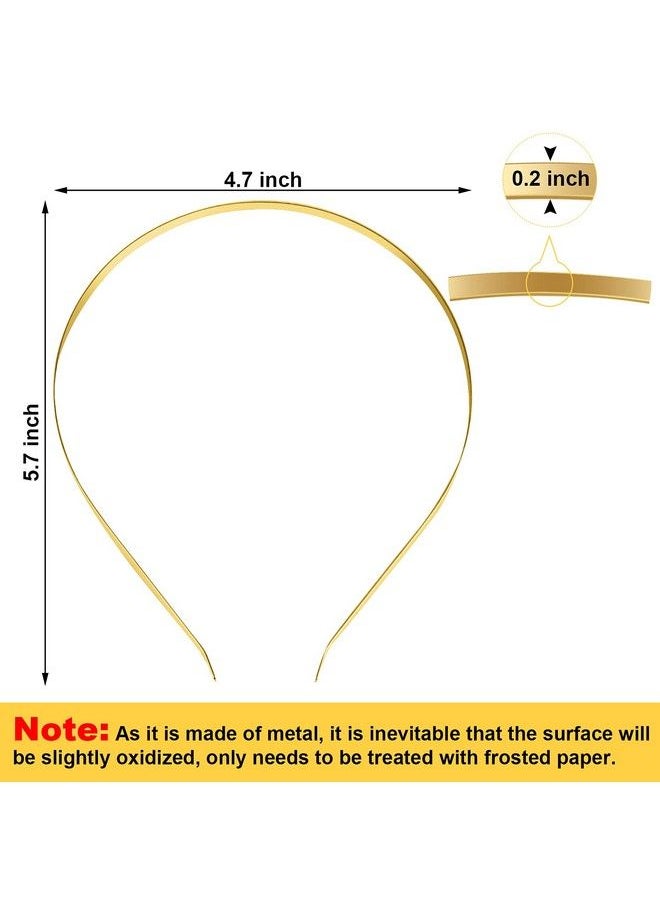 WILLBOND 24 Pieces Smooth Metal Headbands Blank Metal Hair Band Diy Craft Frame Hairband Plain Thin Bulk Headbands For Men Women Hair Accessory Black Silver Gold Plain Thin Bulk  - Image 3