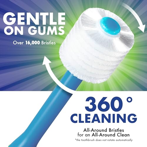 Brilliant Oral Care Child Toothbrush with Soft Bristles and Round Head, for a Kid Approved, Easy to Use All-Around Clean Mouth, Ages 2-5 Years, Sky Blue, 3 Pack - Image 4