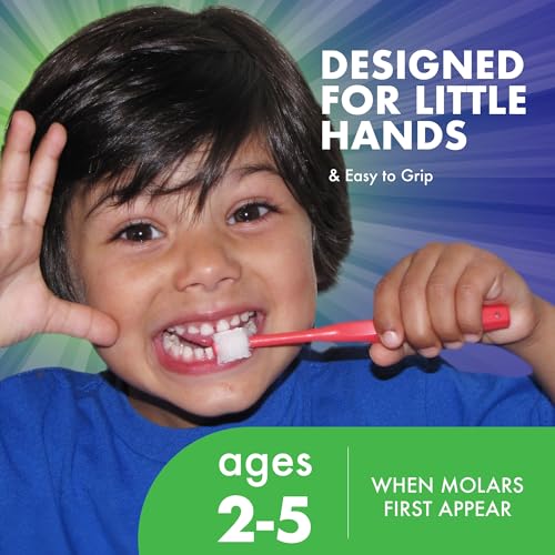 Brilliant Oral Care Child Toothbrush with Soft Bristles and Round Head, for a Kid Approved, Easy to Use All-Around Clean Mouth, Ages 2-5 Years, Sky Blue, 3 Pack - Image 3