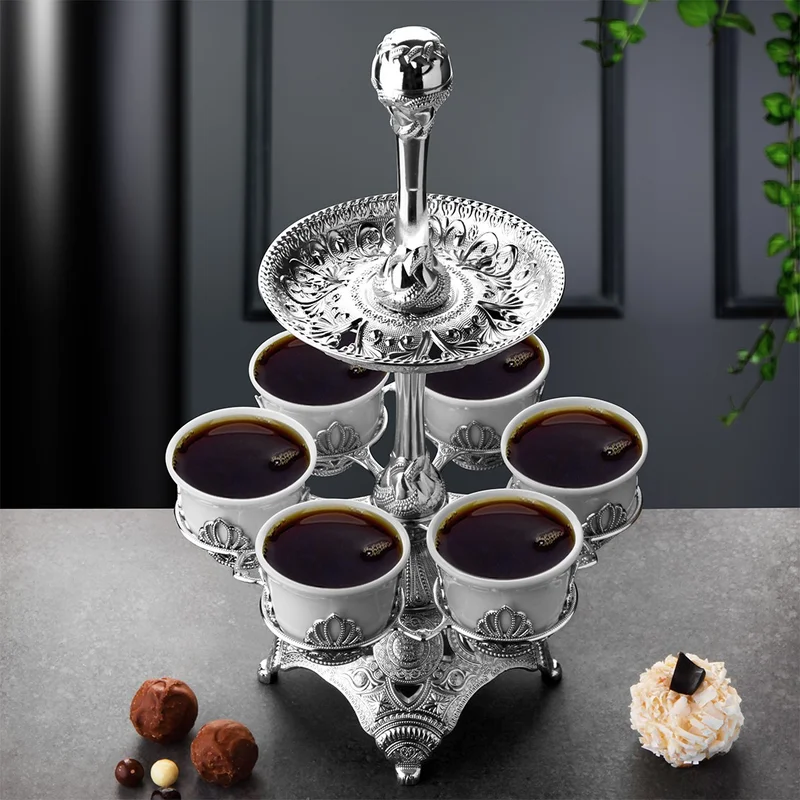 İhvan Ihvan Mırra Presentation Set with Two Tier Plate Silver