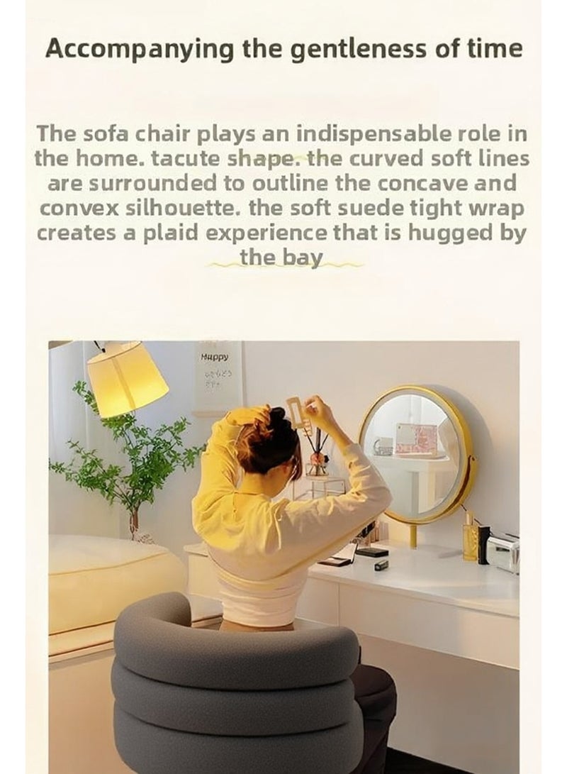 Gray fabric dressing chair, elegant and beautiful - Image 2