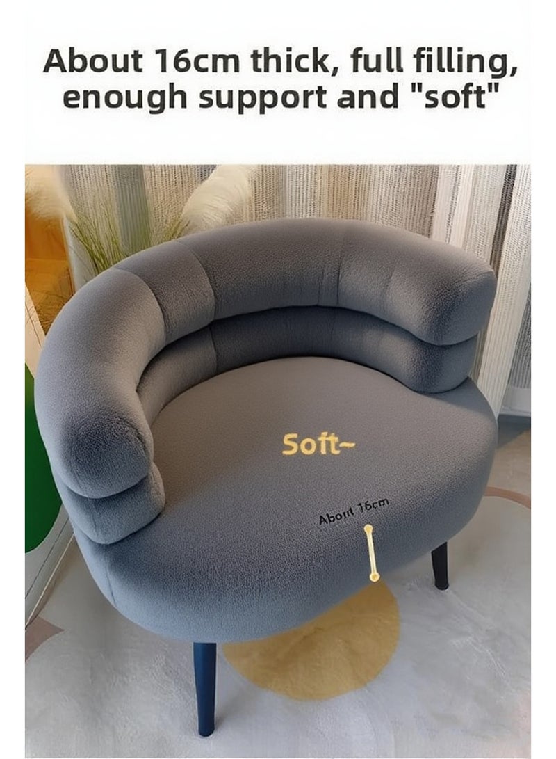 Gray fabric dressing chair, elegant and beautiful - Image 4