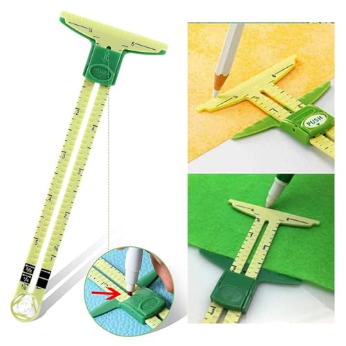 Jubobu Sewing Measuring Tool,5-in-1 Sliding Gauge Measuring Sewing Ruler Tool for Sewing,Crafting,Marking Button Holes,Seam Allowance Gauge,Hem Gauge for Knitting Crafting Sewing Beginner Supplies - Image 5