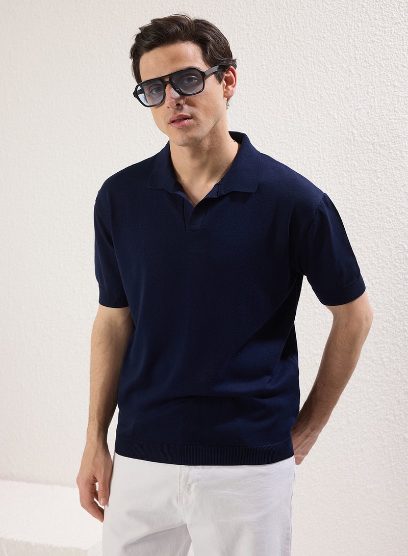 trendyol Navy Blue Regular Polo Tshirt Tmnss25Po00008 - Image 3