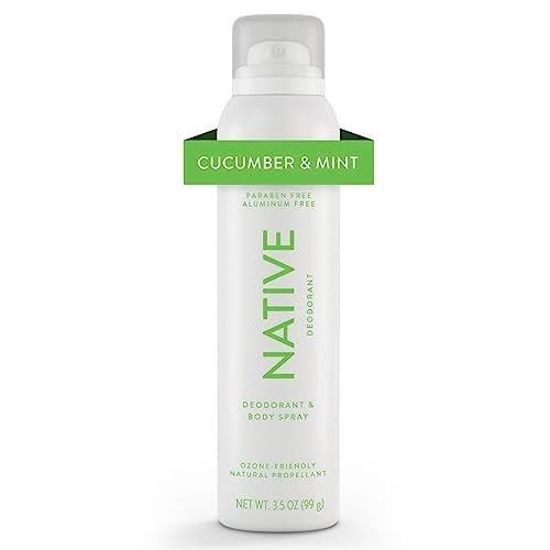 Native Deodorant Body Spray Cucumber Mint 72Hour Odor Protection for Underarms Body Aluminum Free Quick Drying 35 oz