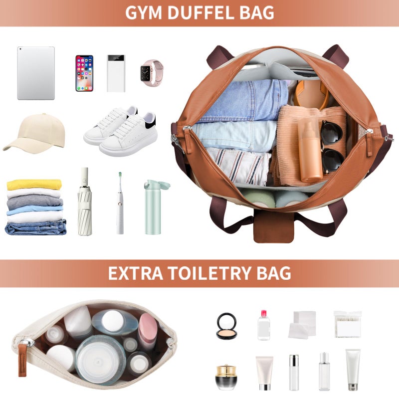 ETRONIK Gym Bag for Women, Personal Item Travel Bag with Shoes Compartment, Weekender Overnight Duffel Bag with Wet Pocket & USB Charging Port, Carry On Bag for Women, Travel, Gym, Weekend - Image 3