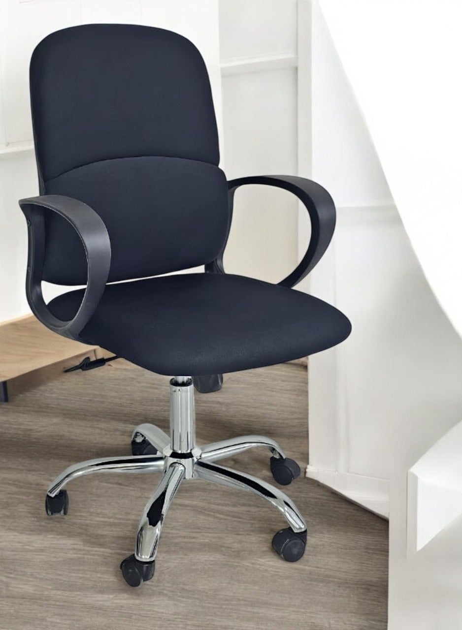 Multi Home Furniture Black Mesh Office Chair – Ergonomic Chair with Lumbar Support, Breathable Backrest, Adjustable Height, Desk Chair, 360° Swivel Chair, Computer Chair, Office Chair for Home, Office
