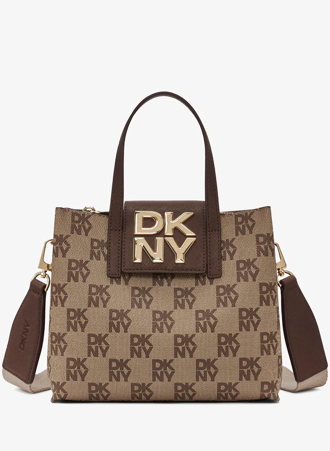 Borsa DKNY Faye Small Satchel Donna | Borse A Mano In PVC E Pelle Saffiano, Chiusura A Scatto, Tracolla, Eleganza Quotidiana