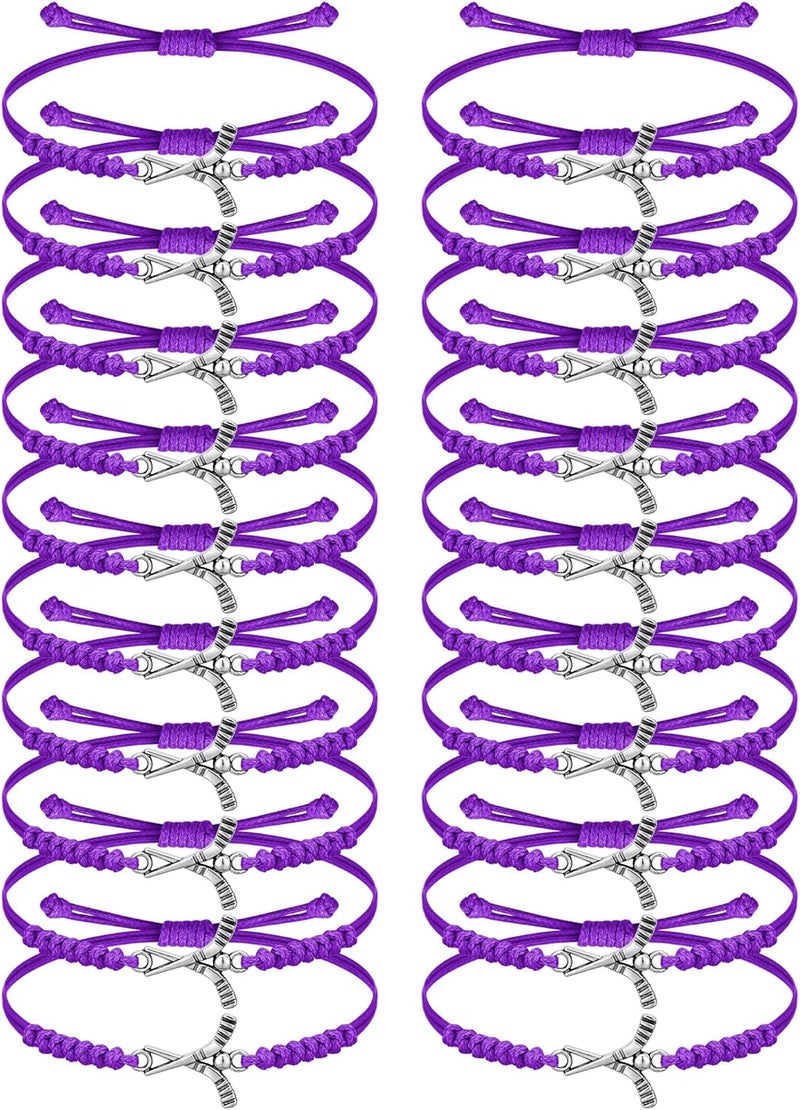 Jadive 20 Pcs Field Hockey Bracelets Adjustable Rope Hockey Bracelet Gift for Friends Players Teams Coaches - Image 1