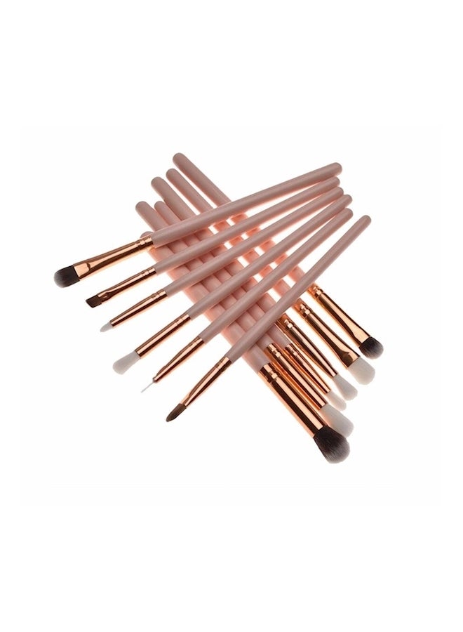 12-Piece Concealer Brush Set Pink/Gold - Image 2