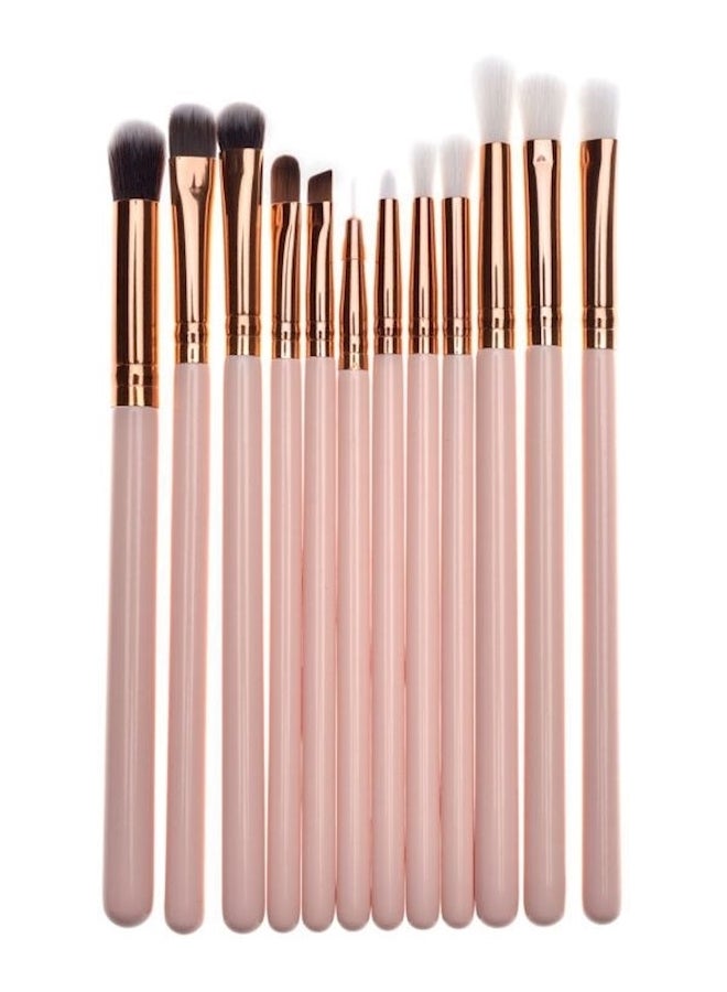12-Piece Concealer Brush Set Pink/Gold - Image 1