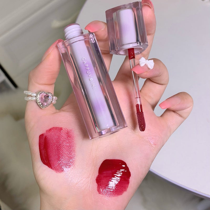 Cappuvini Cappuvini Ice Tea Mirror Lip Glaze Water Glossy Glass Lip Gloss Waterproof Non-Fading Lipstick - Image 3