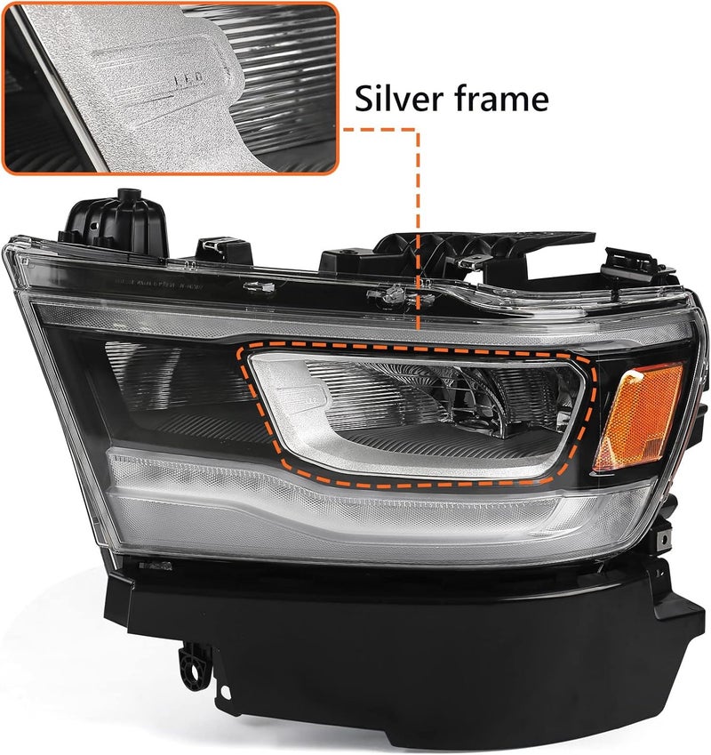 FIONE مجموعة مصابيح LED FIONE لسيارة دودج رام 1500 (2019-2022) - بديل للجانب الأيسر بإطار فضي - Image 2