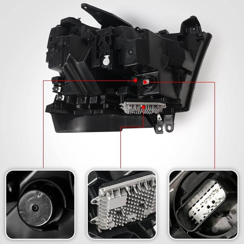 FIONE مجموعة مصابيح LED FIONE لسيارة دودج رام 1500 (2019-2022) - بديل للجانب الأيسر بإطار فضي - Image 5