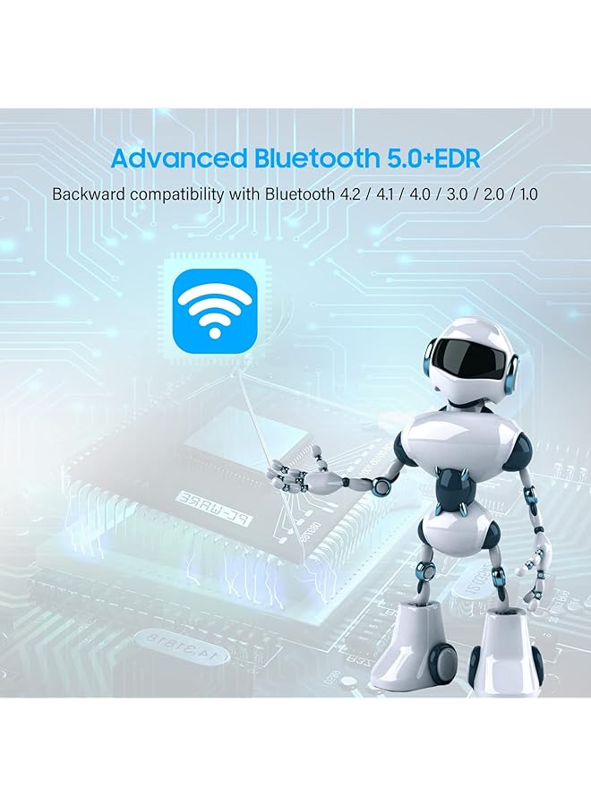 إكسفور محول بلوتوث USB، 2 قطعة جهاز إرسال واستقبال بلوتوث 5.0 2 في 1 محول بلوتوث لاسلكي مدمج 2 3.5 مم صوت بلوتوث للتلفزيون، ستيريو المنزل، ستيريو السيارة، سماعات الرأس، مكبرات الصوت، الكمبيوتر - Image 4