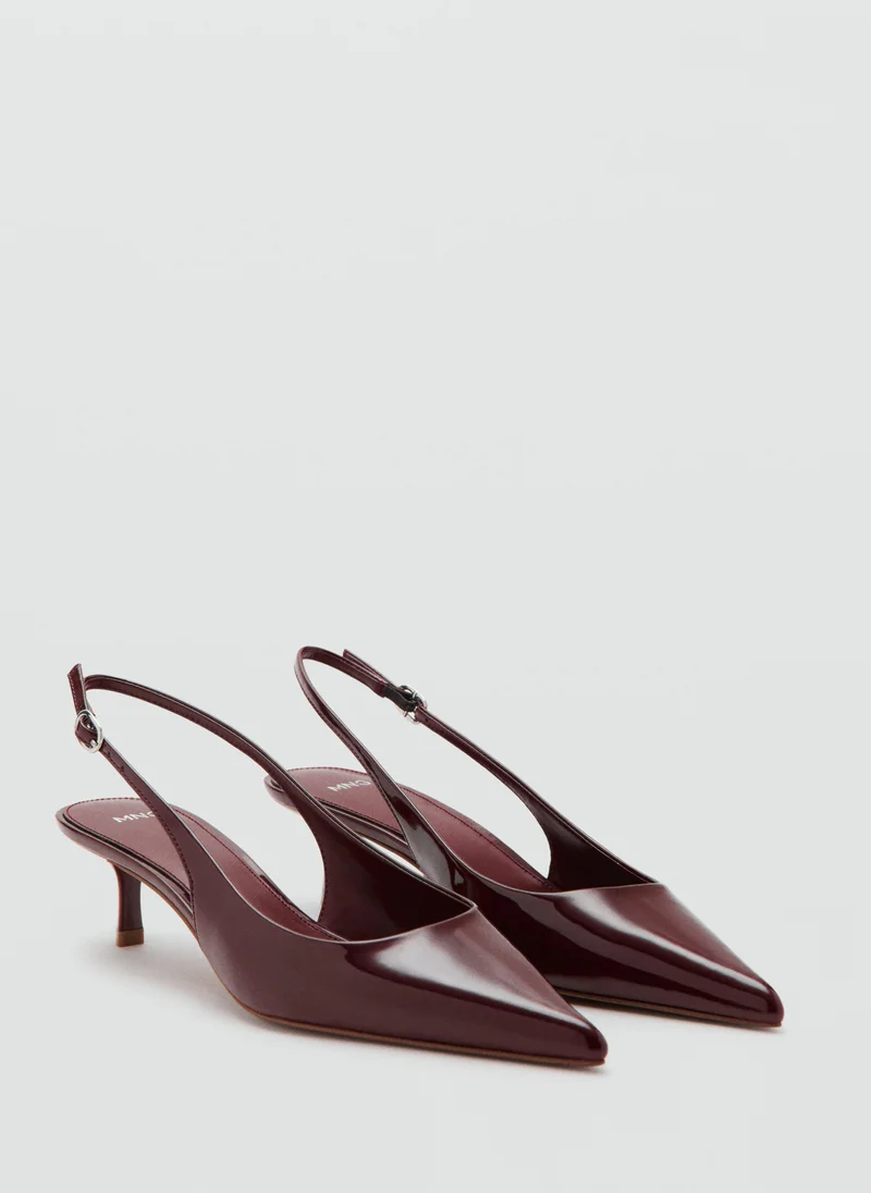 Mango Kitten-Heel Patent Leather Shoes