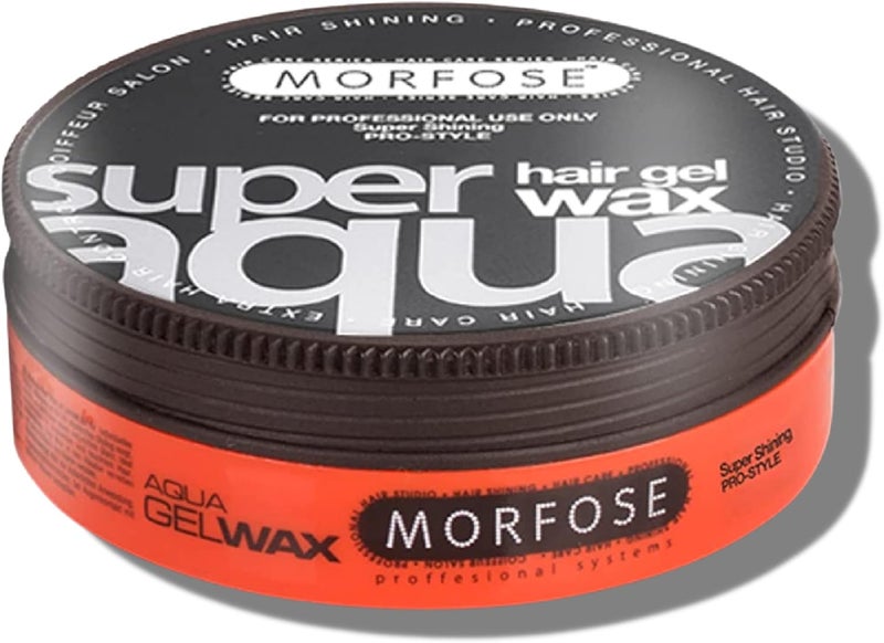 Morfose Aqua Hair Gel Wax Shine Look Edge ControlUltra Hold for Men Women Developed by Barbers Hair Gel Hair Wax Hair Powder Pomade Clay for Styling 175 ml Super Aqua