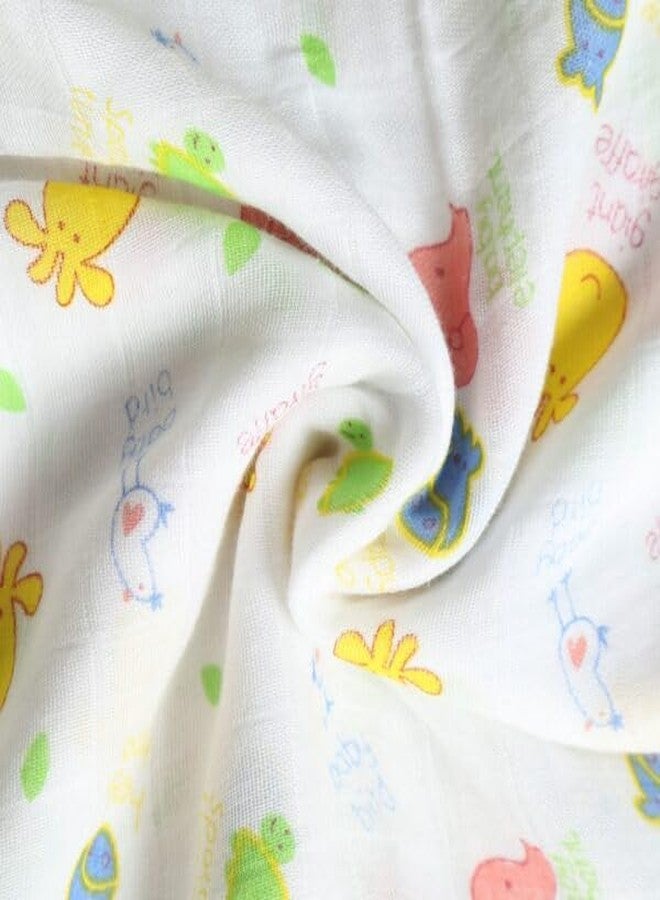 Coocuddle Bamboo Muslin Swaddle- Set of Two, Organic Cotton, Soft & Breathable, Ideal for Newborns, Perfect for Swaddling, Daily Use & Baby Sleep (Animals & Plain Lemon) - Image 2