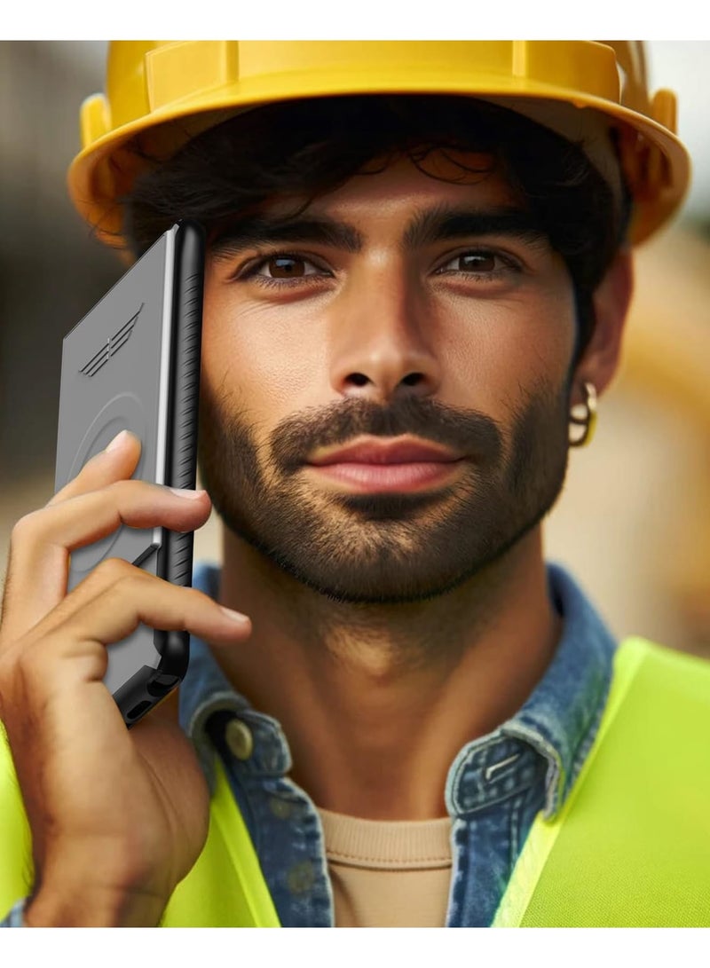 SOLARAE حافظة لهاتف سامسونج جالاكسي S24Ultra، تدعم ماغسيف والشحن اللاسلكي، حافظة لهاتف سامسونج جالاكسي S24Ultra، امتصاص مغناطيسي ونافذة منزلقة لحماية عدسة S24Ultra (رمادي) - Image 2