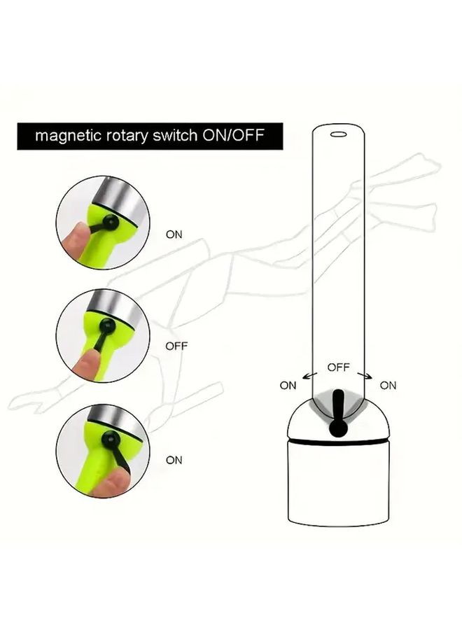 Underwater Swimming Diving Flashlight Handled LED Torch With Professional Magnetic Rotary Switch For Outdoor Scuba Diving Deep Sea Activities Spearfishing Fishing Snorkeling Emergency Camping Climbing Labor Day Father Day Gift Yellow No Battery - Image 3