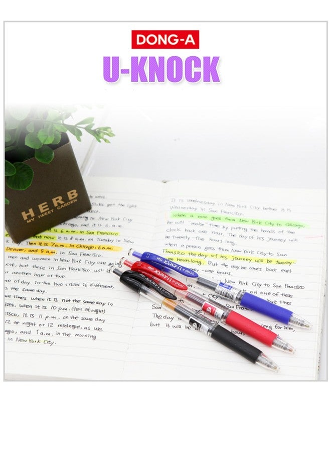Dong-A UKnock Retractable Gel Pen (Pack of 3) (Blue) - Image 5