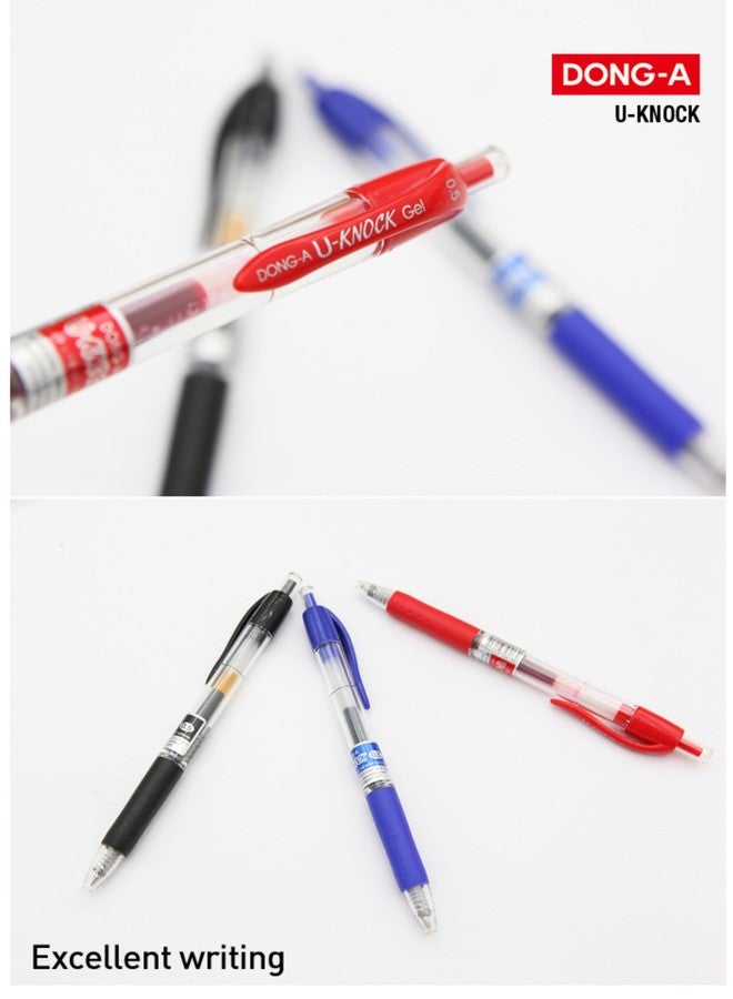 Dong-A UKnock Retractable Gel Pen (Pack of 3) (Blue) - Image 3