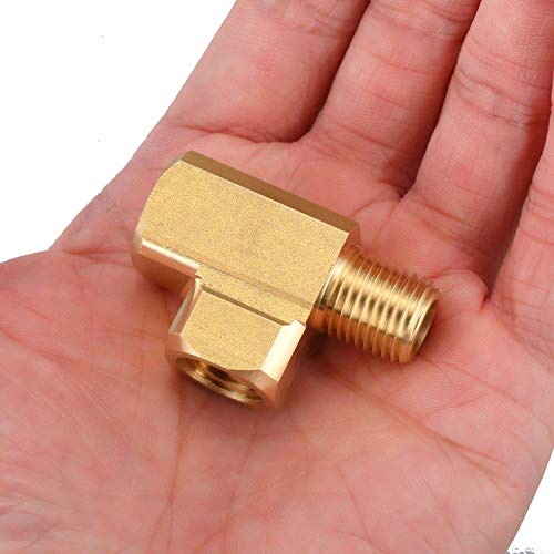 Litorange 2 PCS Metals Brass Pipe Fitting Barstock Male Branch Tee T Adapter 3/8" NPT Female x 3/8" NPT Male x 3/8" NPT Female (Pack of 2) - Image 4