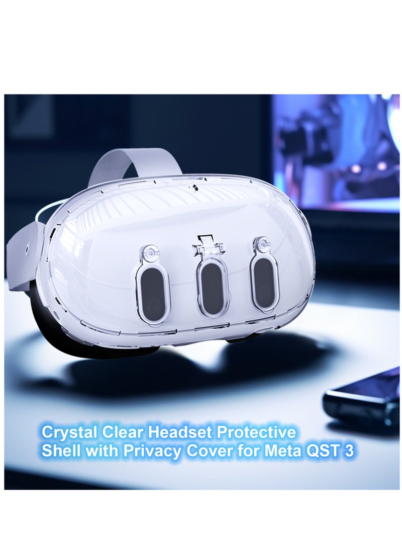 Generic - 2-in-1 Meta Quest 3 VR Headset Protection Cover PC Protective Shell Anti-Drop Anti-Scratch Front Case Protective Cover Transparent VR Headset Accessories - Image 1