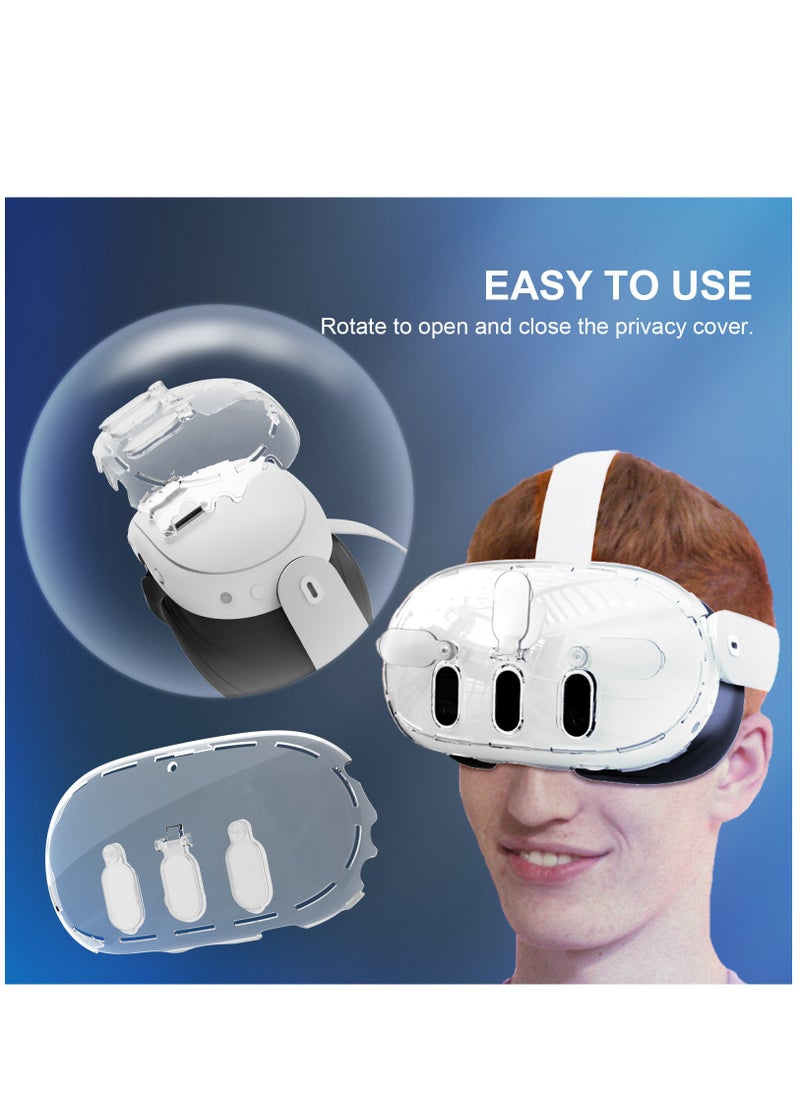 Generic - 2-in-1 Meta Quest 3 VR Headset Protection Cover PC Protective Shell Anti-Drop Anti-Scratch Front Case Protective Cover Transparent VR Headset Accessories - Image 1
