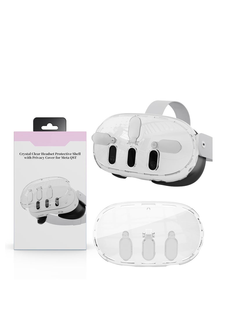 Generic - 2-in-1 Meta Quest 3 VR Headset Protection Cover PC Protective Shell Anti-Drop Anti-Scratch Front Case Protective Cover Transparent VR Headset Accessories - Image 1