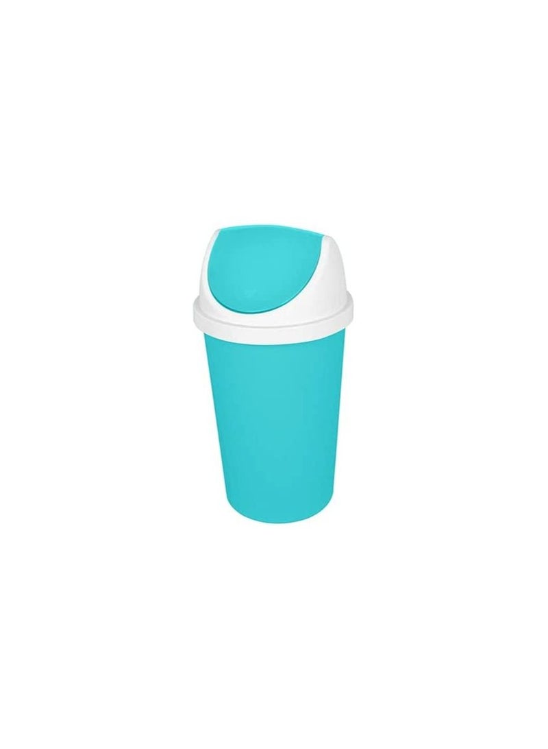 Roma 30 Liter Trash Can, Medium Turquoise, Crescent and Silver Star 6221999721835T