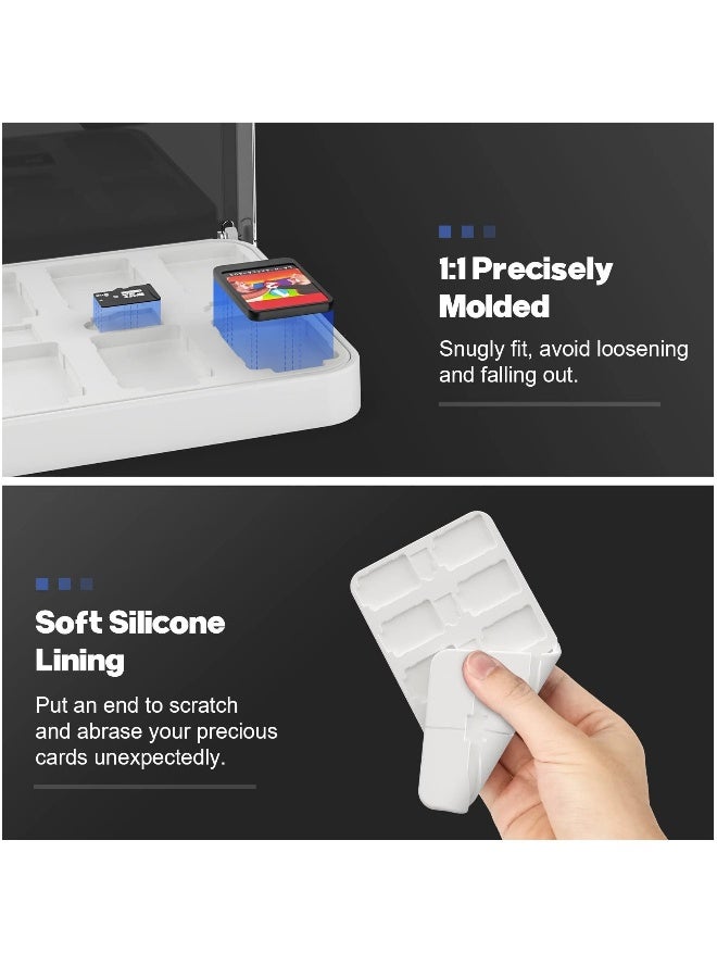 Game Card Case Base Compatible for Nintendo Switch OLED, Clear Game Card Storage Case Mount for Nintendo Switch OLED With 12 Game Card Slots and 6 Micro SD Card Slots - Image 5