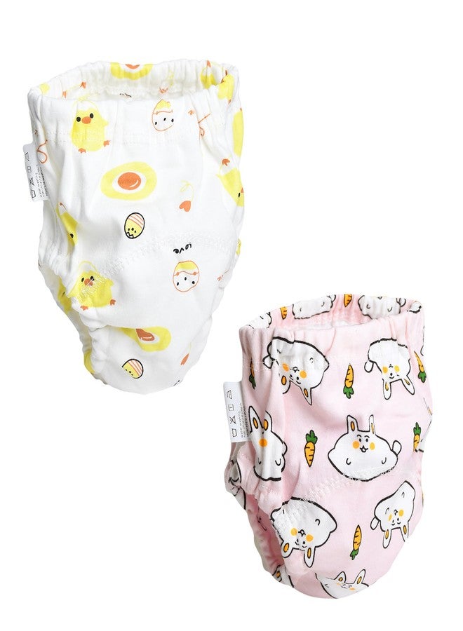 THE LITTLE LOOKERS Potty Training Pants for Babies I Reusable & Waterproof Pull up Underwear | Cloth Diaper for 1 Years - 2 Years Baby (Pink & White Duck, Pack of 2)