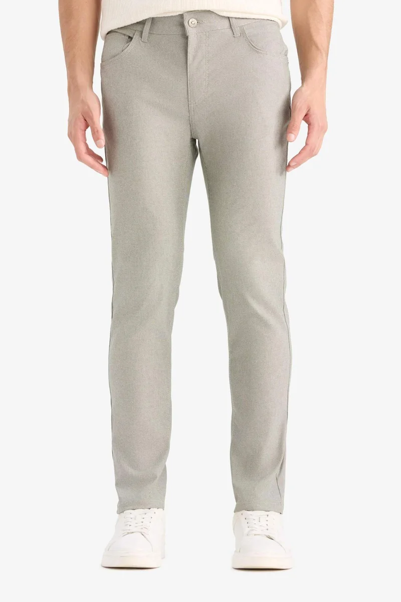 Defacto  Slim Fit Pocketed Skinny Leg Summer Chino Pants for Men | Best Price UAE