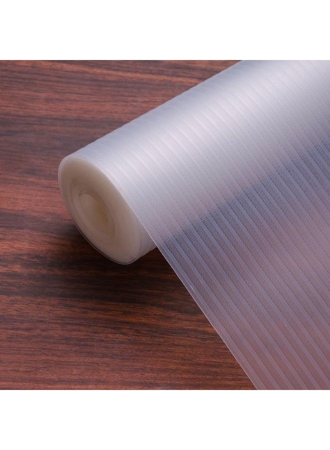Easy Home EASYHOME Multipurpose 60cm x 10m Waterproof EVA Lines Anti Slip Mat for Kitchen, Bathroom Cabinet Kitchen Drawer Shelf Liner Sheets Roll, Non-Slip Fridge Mat, Table Mat (60cm x 10 Metres Roll, Clear) - Image 1