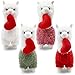 Motionchic 4 Pcs Valentines Day Love Stuffed Plush Gift Cute Alpaca Stuffed Plush Animal Love Toys with Holding Heart Sweet Romantic Valentines Hugging Gift for Couples Wife Husband - Image 2