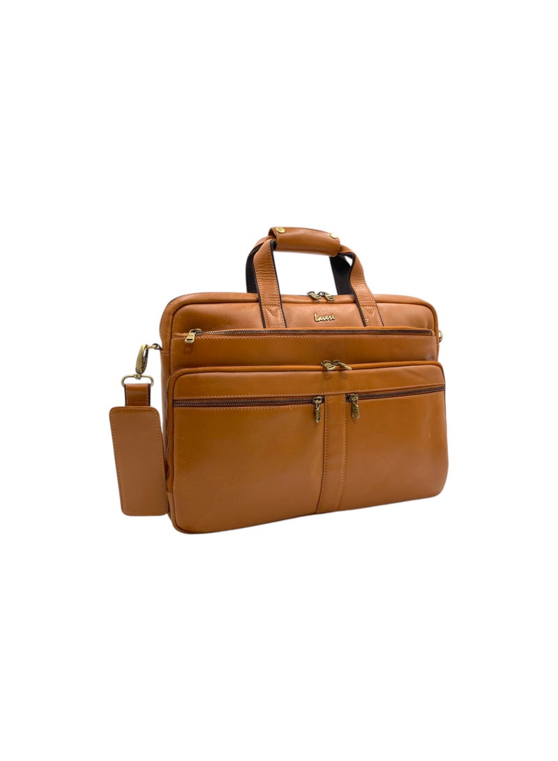LAVERI LEATHER LAVERI Laptop Bag for Men - Leather Messenger Bag for Office - Fits up to 15 Inch Laptop - Shoulder Bag with Multiple Compartments - Executive Leather Bag for Work/Travel/Casual - 2888 - Image 1