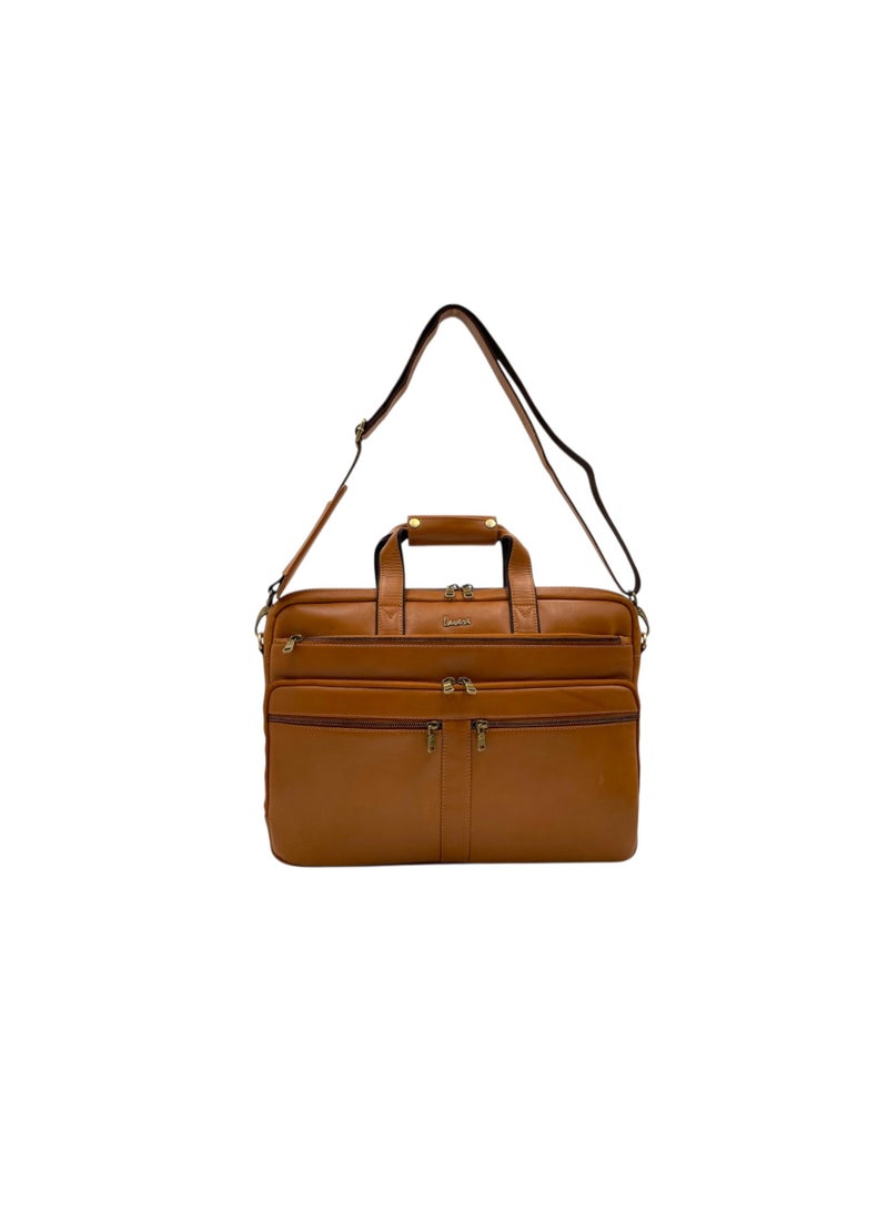 LAVERI LEATHER LAVERI Laptop Bag for Men - Leather Messenger Bag for Office - Fits up to 15 Inch Laptop - Shoulder Bag with Multiple Compartments - Executive Leather Bag for Work/Travel/Casual - 2888 - Image 3