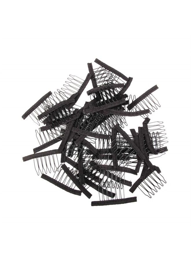 ZQIAN BEAUTY Wig Combs 60 Pcs Black Big Stainless Steel Wig Combs for Making Wigs Metal Wig Clips for Wig Caps Diy - Image 5