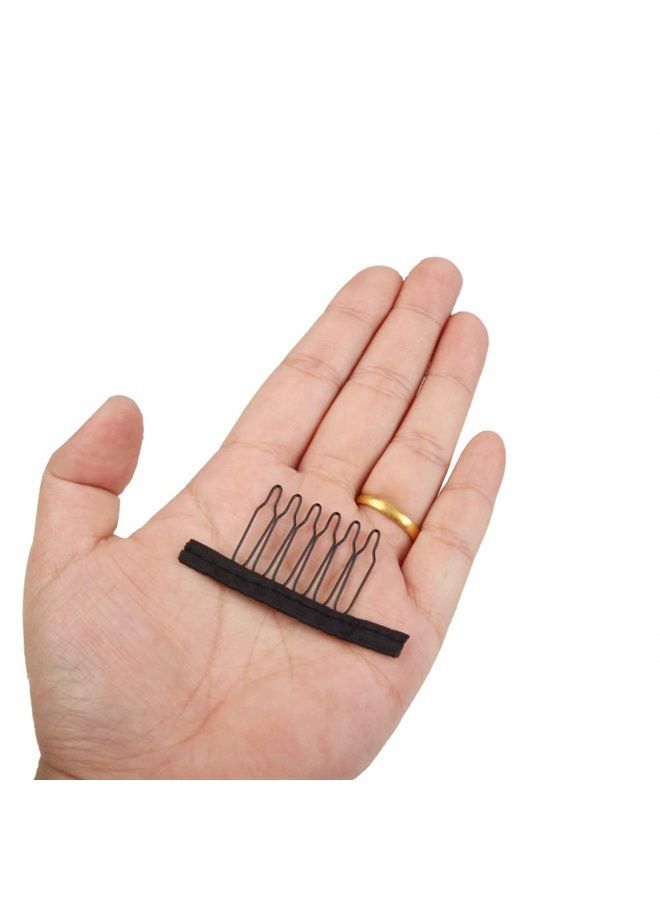 ZQIAN BEAUTY Wig Combs 60 Pcs Black Big Stainless Steel Wig Combs for Making Wigs Metal Wig Clips for Wig Caps Diy - Image 4