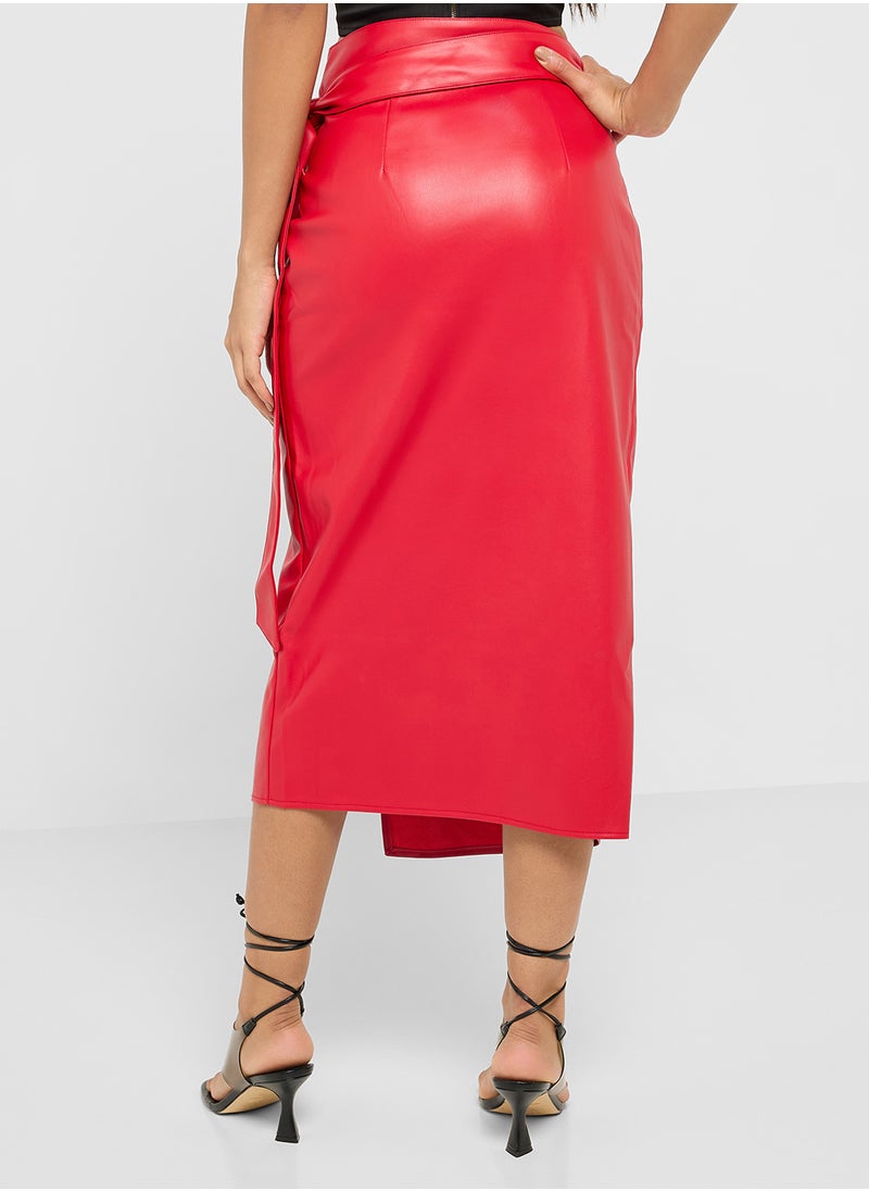Never fully Dressed Pu High Waist Skirt  - Image 3