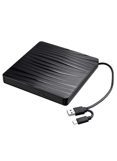 BT686 USB 3.0 Type-C External CD DVD +/-RW Portable ODD HDD Writer Rewriter Ultra Thin Optical Drive Burner Black
