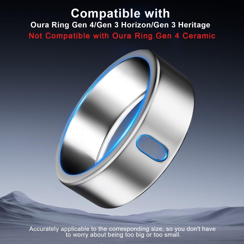 ZOOROO 3 Pack Cover Compatible with Oura Ring Gen 4/Oura Ring Gen 3 Horizon/Heritage, Surport Charging with Cover on, Anti-Scratch TPU Protector for Men Women (Silver*3, Size 8) - Image 2